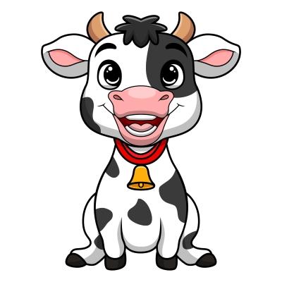 奶牛开心微笑的插图